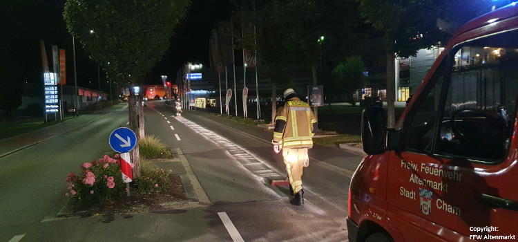 Einsatz 20 2022 Ölspur Rodinger Straße - Beitragsbild