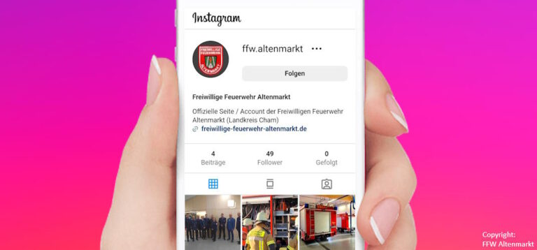 Instagram Smartphone FFW.Altenmarkt Beitragsbild