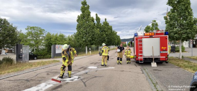 Einsatz 33 2026 Ölspur Industriegebiet Taschinger Berg (1)