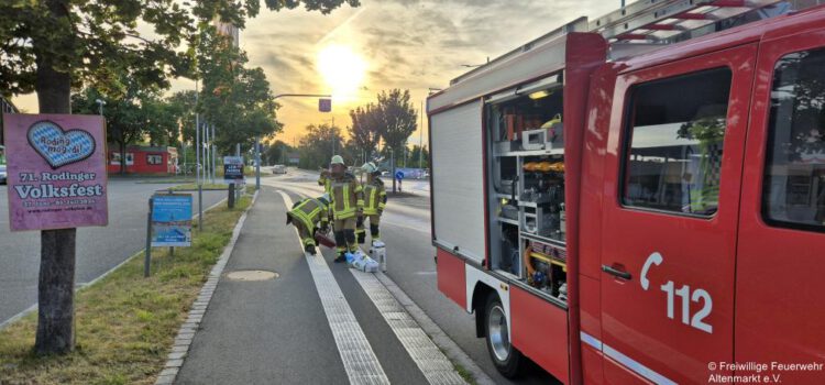 Einsatz 34 / 2026 Ölspur Cham-Süd Einsatz 34 / 2026 Ölspur Cham-Süd